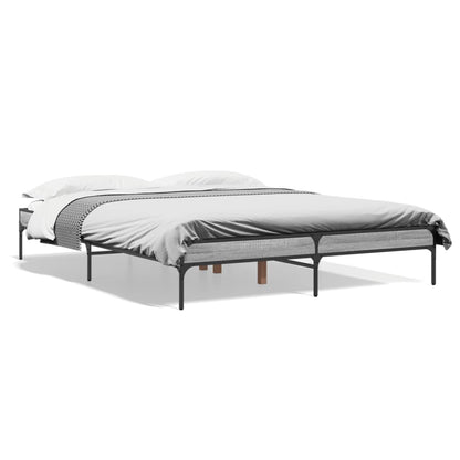 Giroletto Grigio Sonoma 160x200 cm in Legno Multistrato Metallo | homemem39