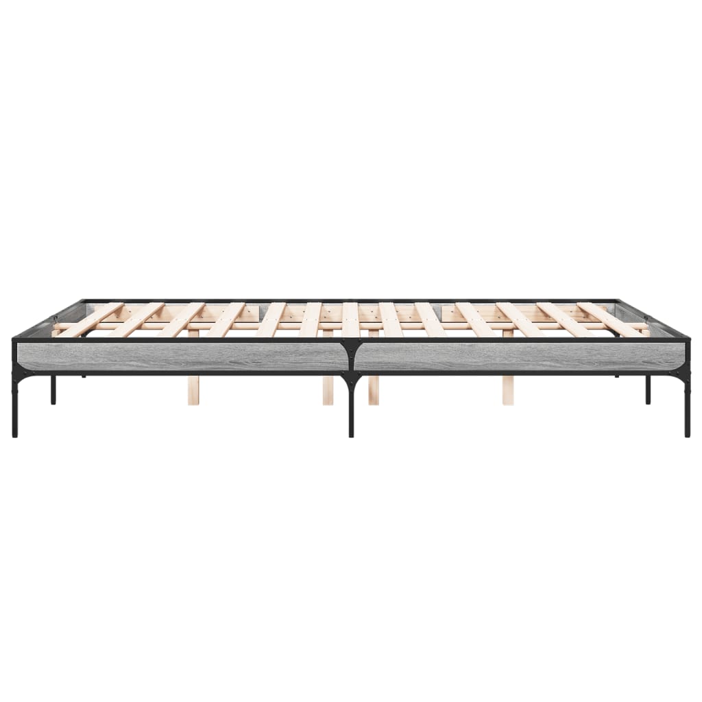 Giroletto Grigio Sonoma 160x200 cm in Legno Multistrato Metallo | homemem39