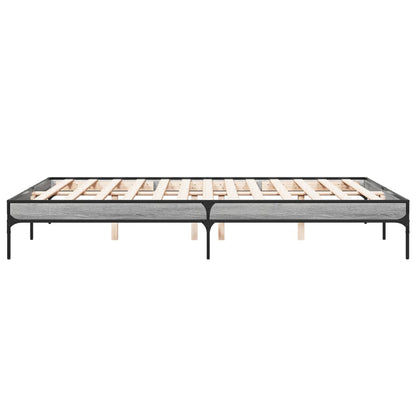 Giroletto Grigio Sonoma 160x200 cm in Legno Multistrato Metallo | homemem39
