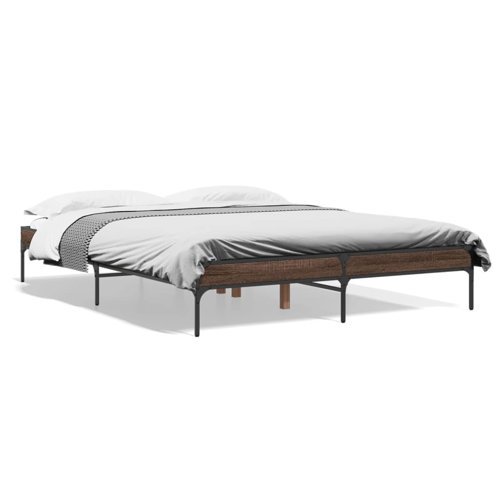 Giroletto Rovere Marrone 160x200cm in Legno Multistrato Metallo | homemem39