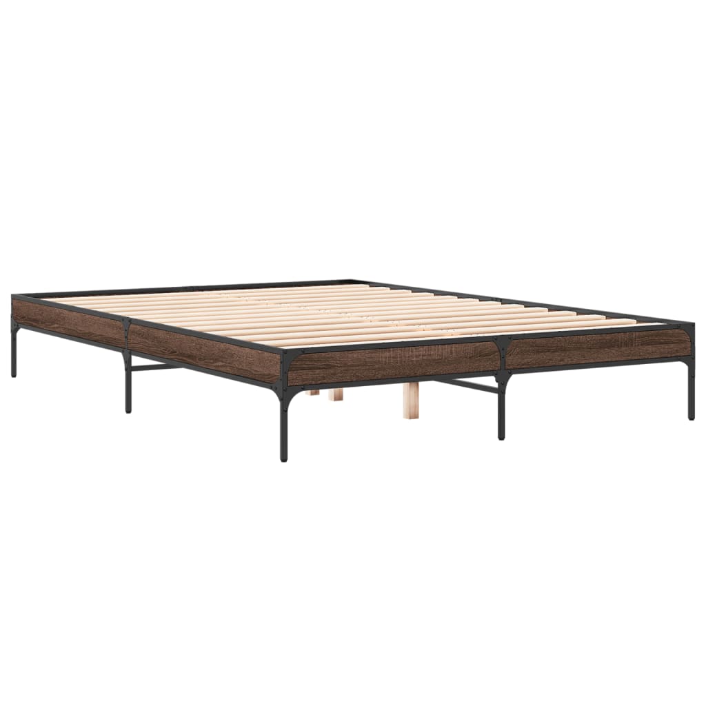 Giroletto Rovere Marrone 160x200cm in Legno Multistrato Metallo | homemem39
