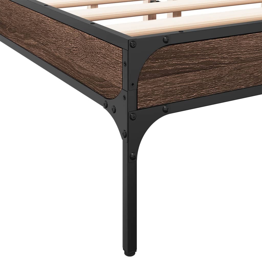 Giroletto Rovere Marrone 160x200cm in Legno Multistrato Metallo | homemem39