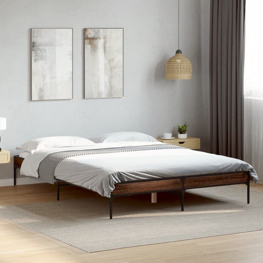 Giroletto Rovere Marrone 160x200cm in Legno Multistrato Metallo | homemem39