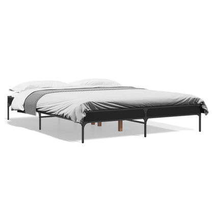 Giroletto Nero 150x200 cm in Legno Multistrato e Metallo | homemem39