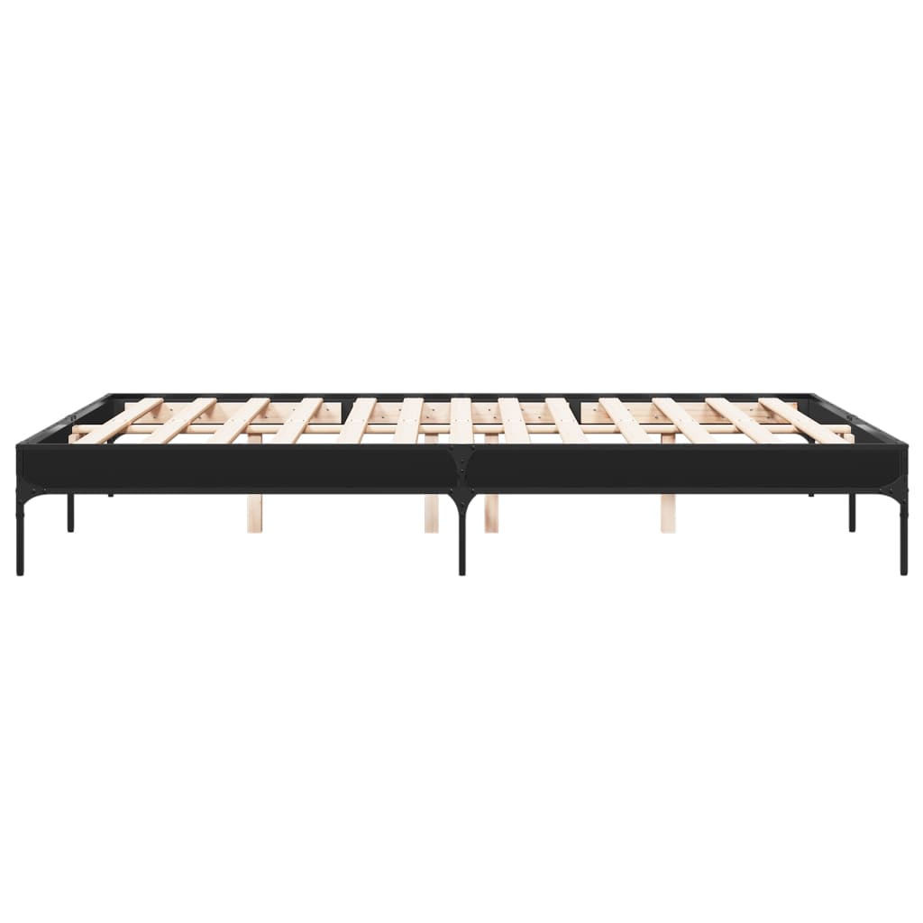 Giroletto Nero 150x200 cm in Legno Multistrato e Metallo | homemem39