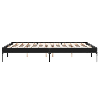 Giroletto Nero 150x200 cm in Legno Multistrato e Metallo | homemem39