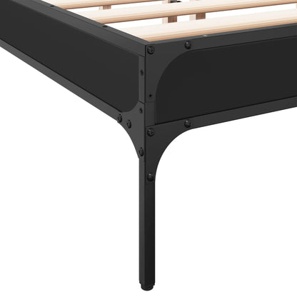 Giroletto Nero 150x200 cm in Legno Multistrato e Metallo | homemem39