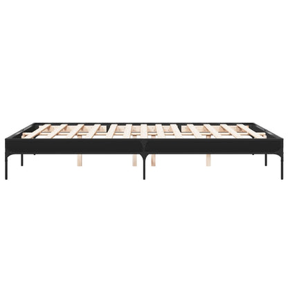 Giroletto Nero 140x200 cm in Legno Multistrato e Metallo | homemem39