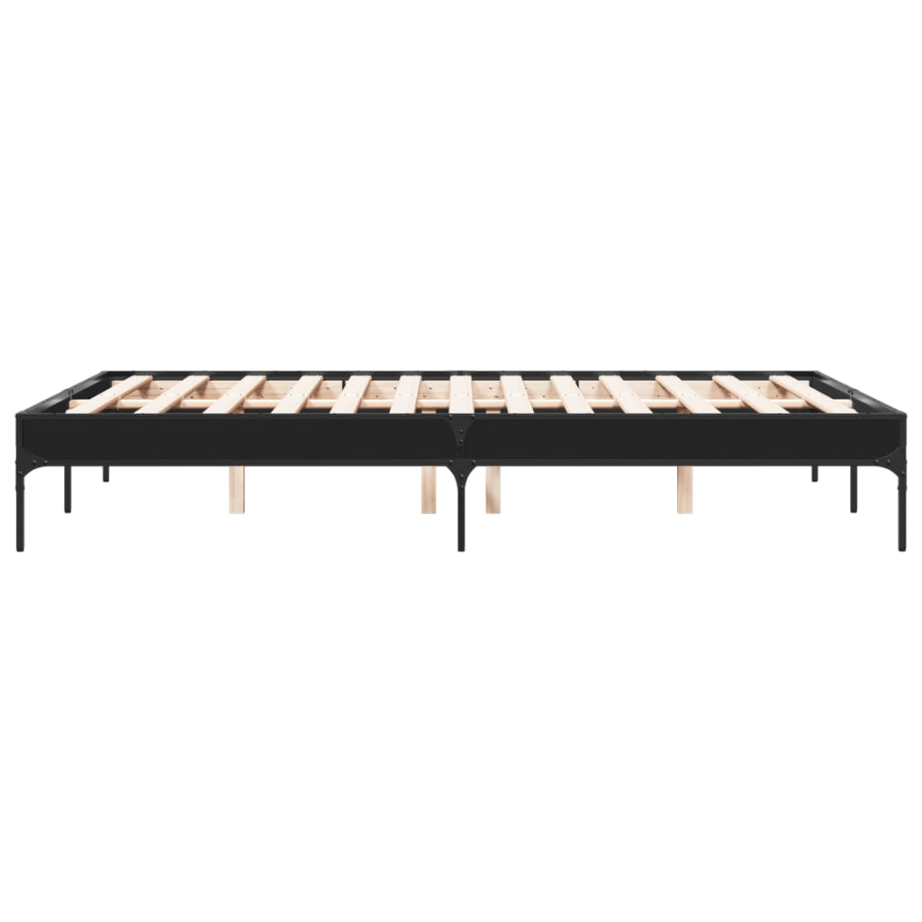 Giroletto Nero 120x200 cm in Legno Multistrato e Metallo | homemem39