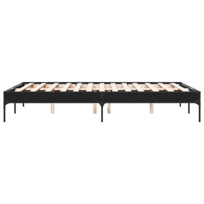 Giroletto Nero 120x200 cm in Legno Multistrato e Metallo | homemem39