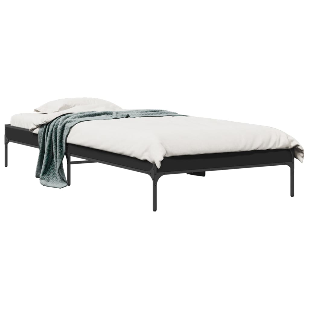 Giroletto Nero 100x200 cm in Legno Multistrato e Metallo | homemem39