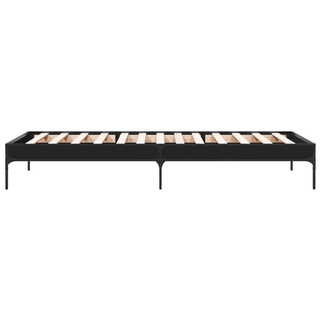 Giroletto Nero 100x200 cm in Legno Multistrato e Metallo | homemem39