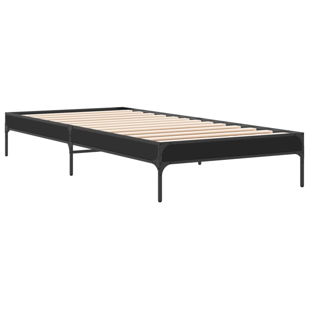 Giroletto Nero 100x200 cm in Legno Multistrato e Metallo | homemem39