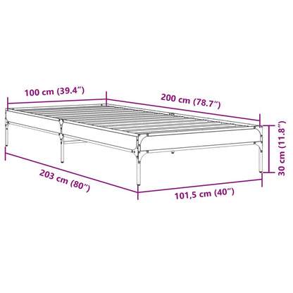 Giroletto Nero 100x200 cm in Legno Multistrato e Metallo | homemem39