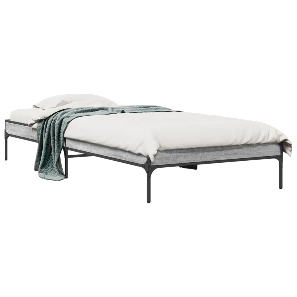 Giroletto Grigio Sonoma 100x200 cm Legno Multistrato e Metallo | homemem39