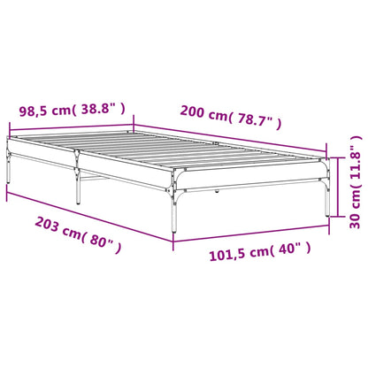 Giroletto Grigio Sonoma 100x200 cm Legno Multistrato e Metallo | homemem39