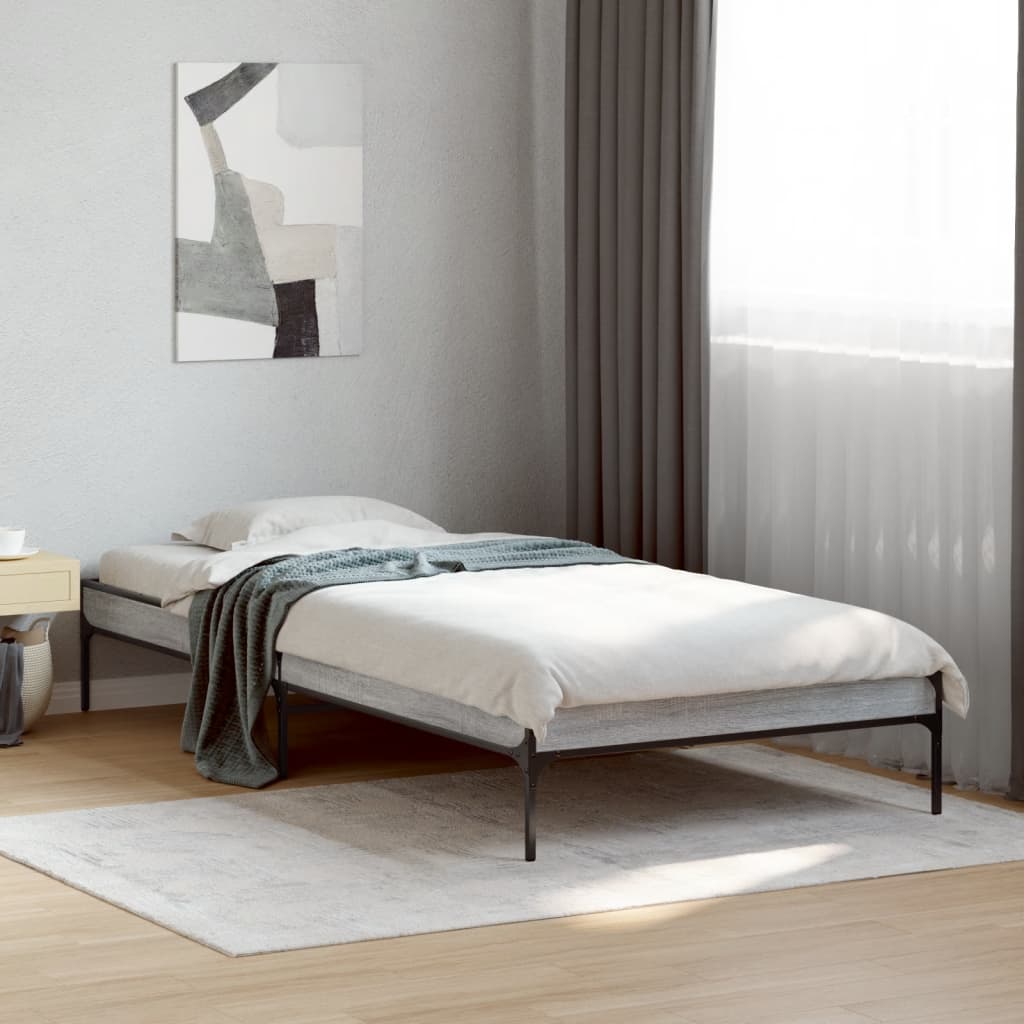 Giroletto Grigio Sonoma 100x200 cm Legno Multistrato e Metallo | homemem39