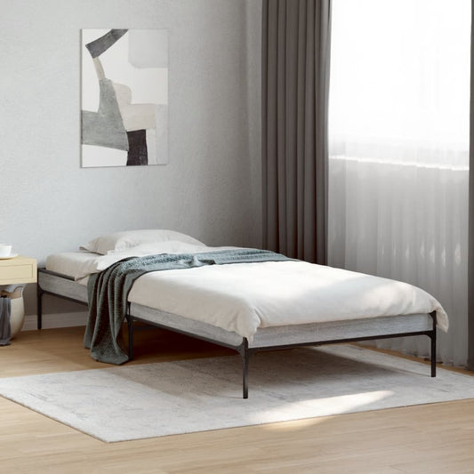 Giroletto Grigio Sonoma 100x200 cm Legno Multistrato e Metallo | homemem39