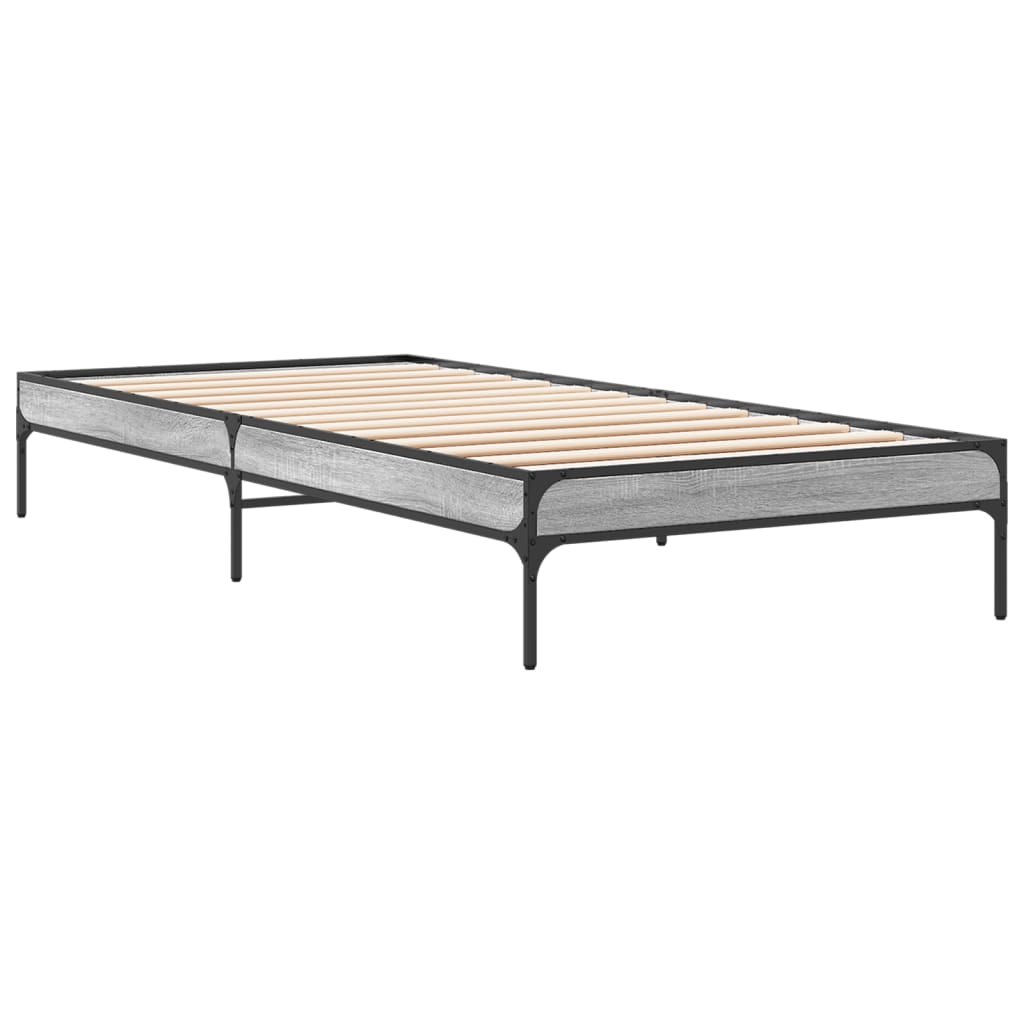 Giroletto Grigio Sonoma 90x200 cm Legno Multistrato e Metallo | homemem39