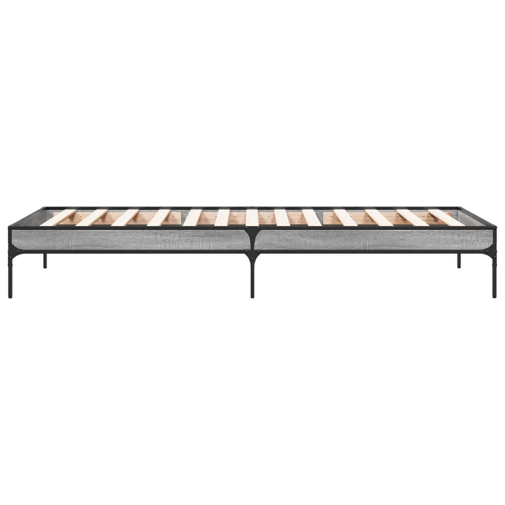 Giroletto Grigio Sonoma 90x200 cm Legno Multistrato e Metallo | homemem39