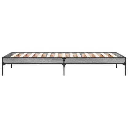 Giroletto Grigio Sonoma 90x200 cm Legno Multistrato e Metallo | homemem39