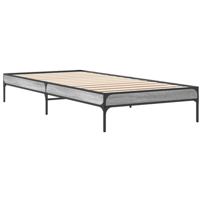 Giroletto Grigio Sonoma 90x200 cm Legno Multistrato e Metallo | homemem39