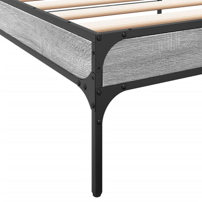 Giroletto Grigio Sonoma 90x200 cm Legno Multistrato e Metallo | homemem39