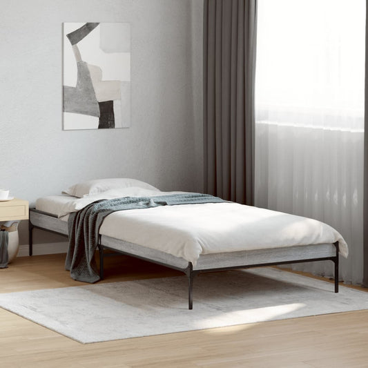 Giroletto Grigio Sonoma 90x200 cm Legno Multistrato e Metallo | homemem39