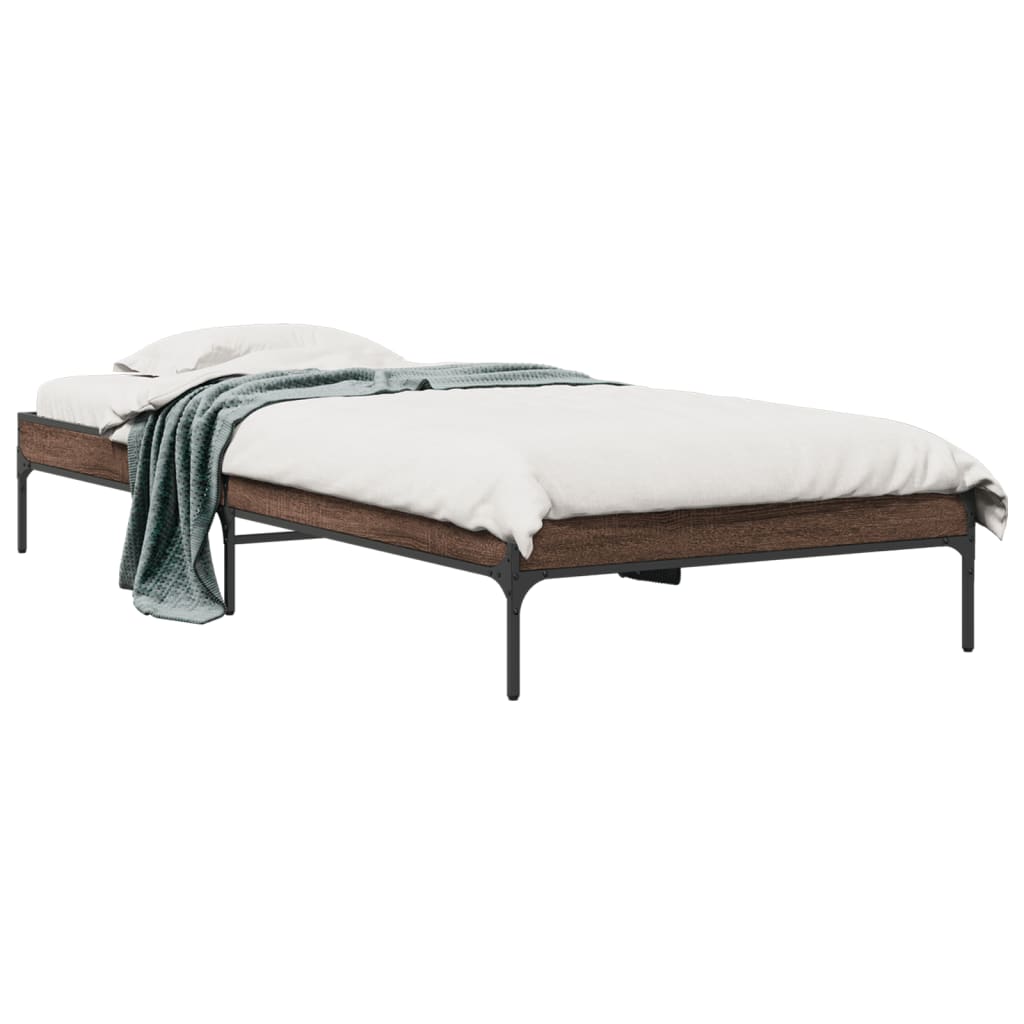 Giroletto Rovere Marrone 90x200 cm Legno Multistrato e Metallo | homemem39