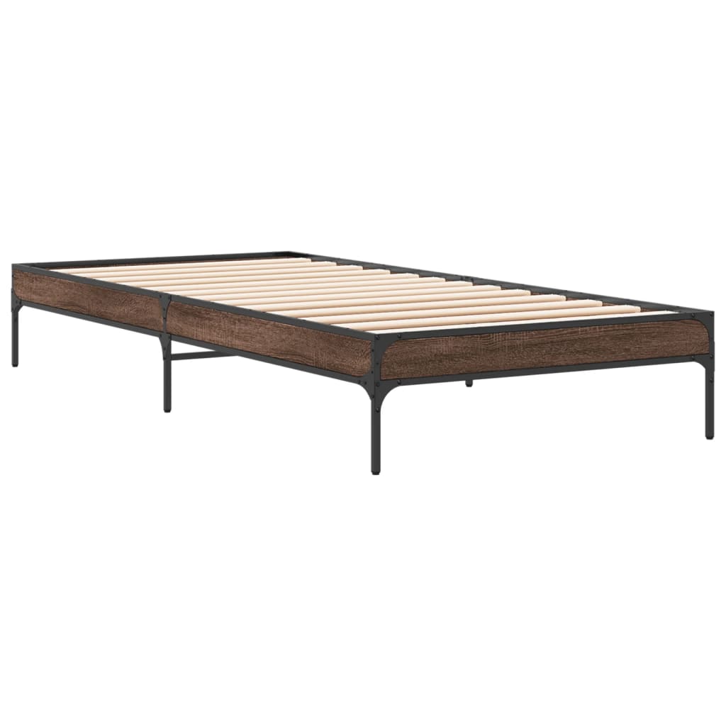 Giroletto Rovere Marrone 90x200 cm Legno Multistrato e Metallo | homemem39