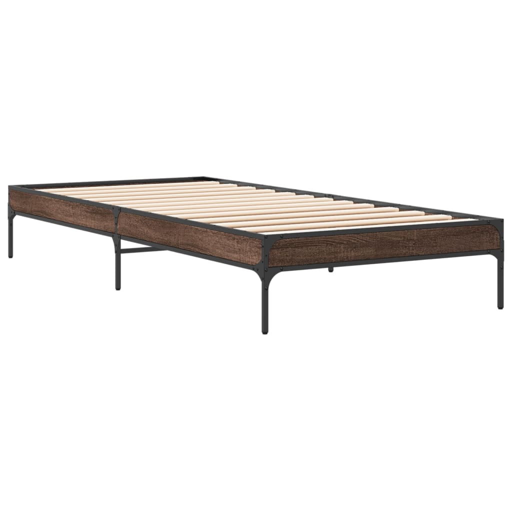 Giroletto Rovere Marrone 90x200 cm Legno Multistrato e Metallo | homemem39