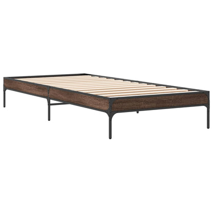 Giroletto Rovere Marrone 90x200 cm Legno Multistrato e Metallo | homemem39