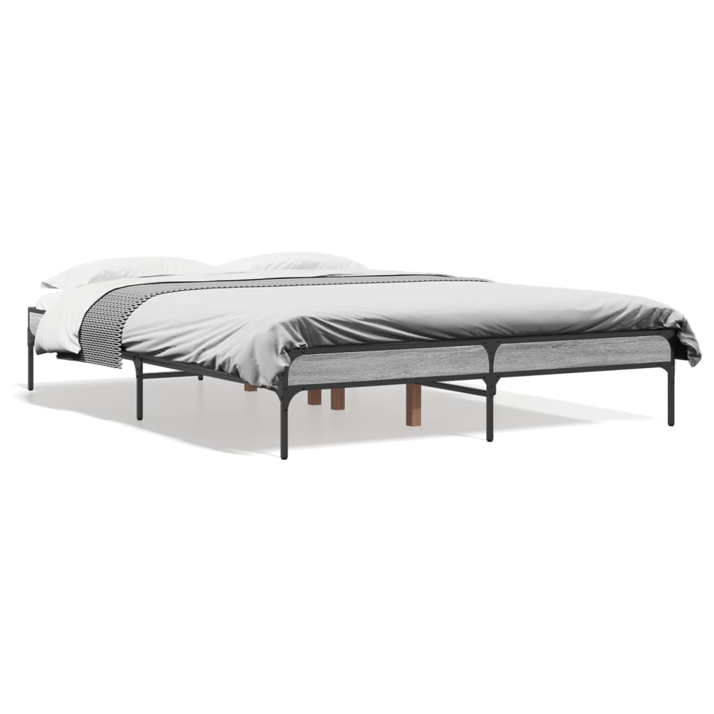 Giroletto Grigio Sonoma 140x190 cm in Legno Multistrato Metallo | homemem39
