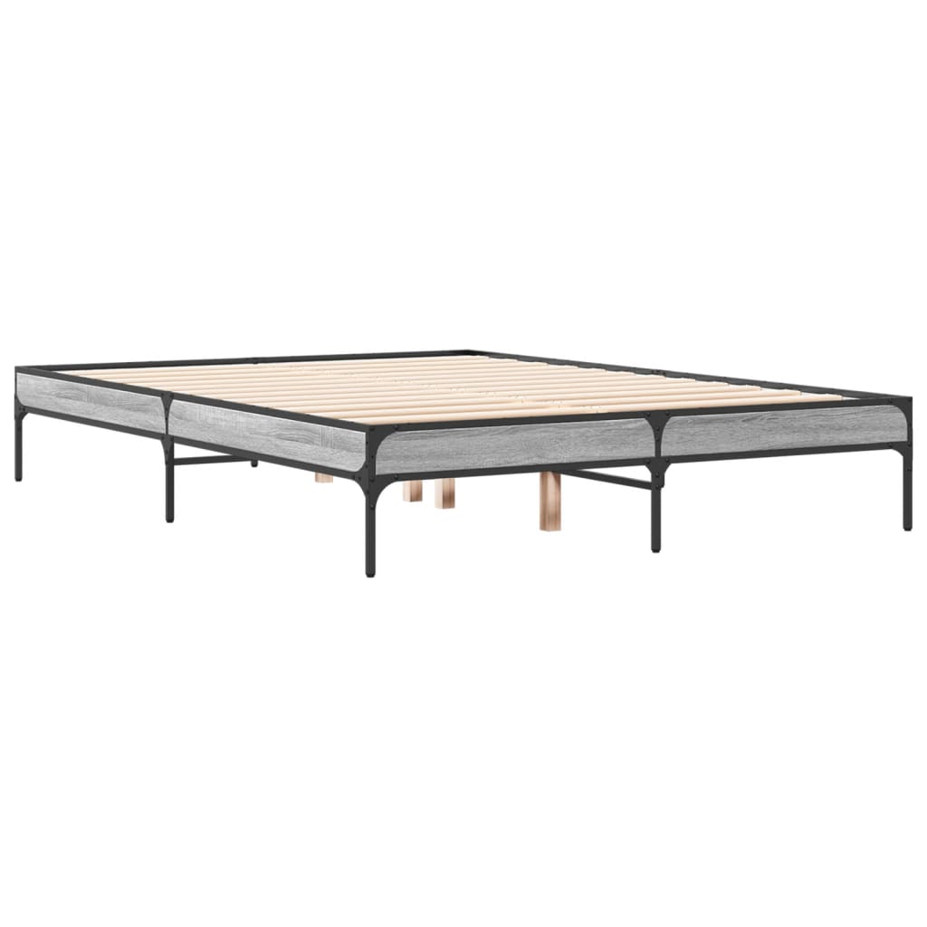 Giroletto Grigio Sonoma 140x190 cm in Legno Multistrato Metallo | homemem39