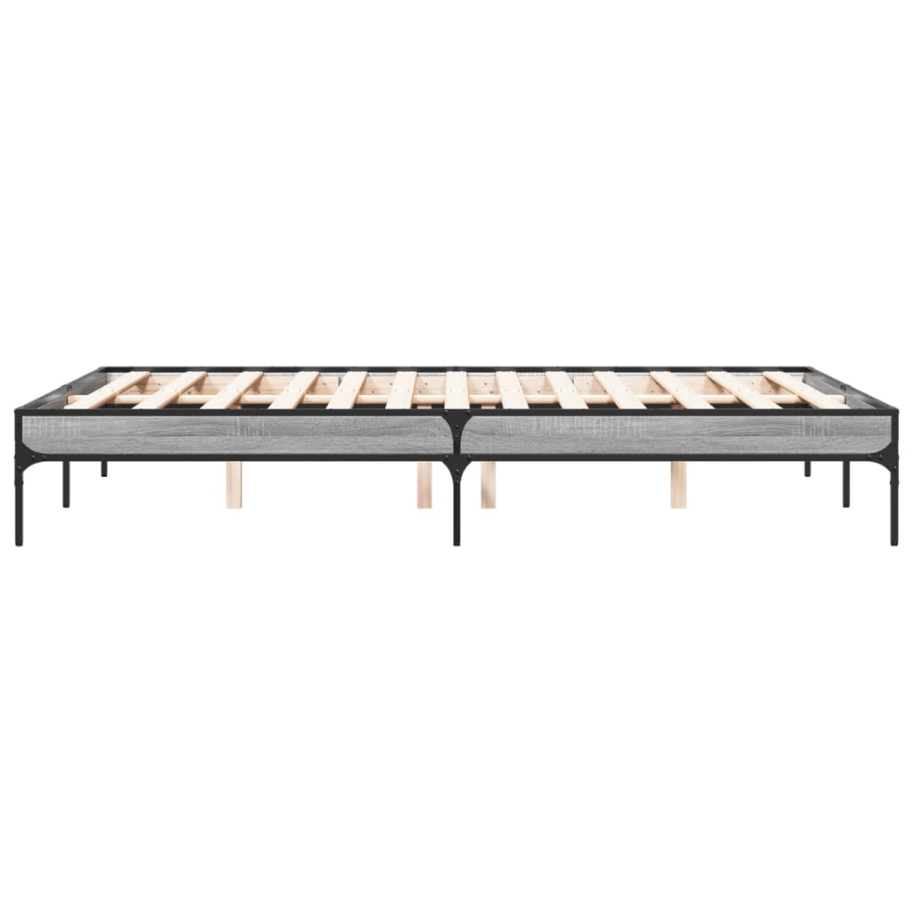 Giroletto Grigio Sonoma 140x190 cm in Legno Multistrato Metallo | homemem39