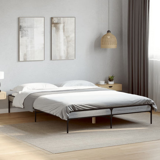 Giroletto Grigio Sonoma 135x190 cm in Legno Multistrato Metallo | homemem39