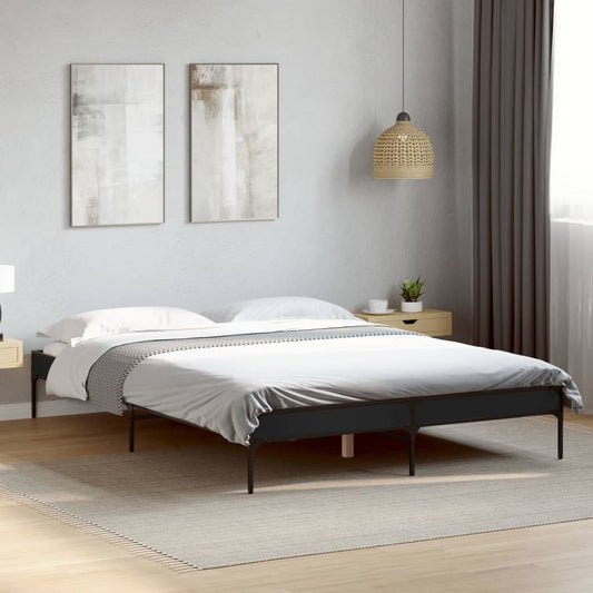 Giroletto Nero 120x190 cm in Legno Multistrato e Metallo | homemem39