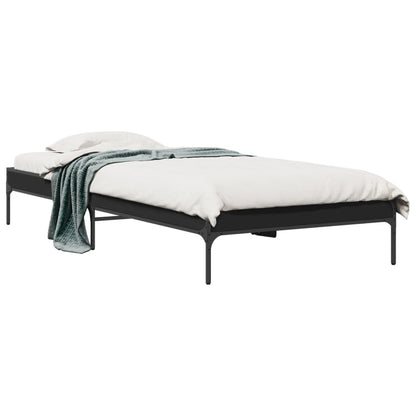 Giroletto Nero 90x190 cm in Legno Multistrato e Metallo | homemem39