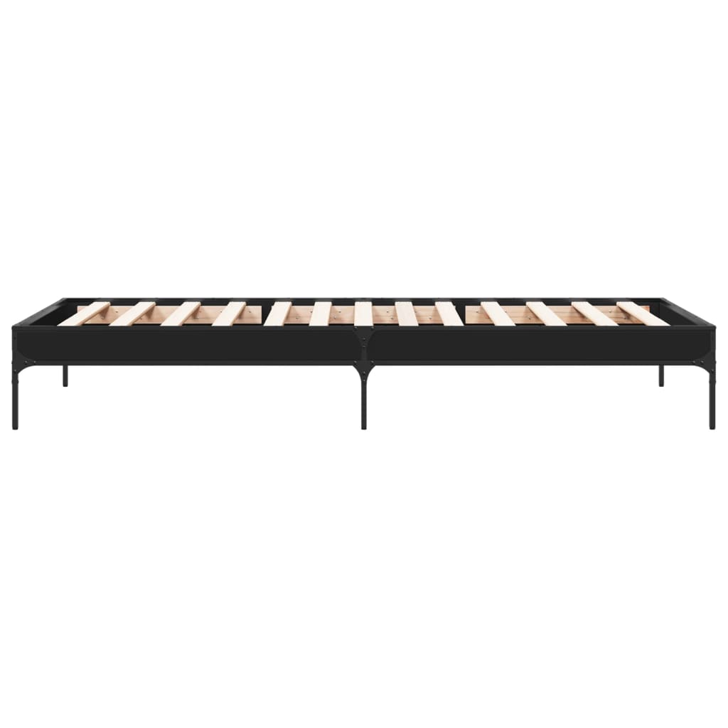 Giroletto Nero 90x190 cm in Legno Multistrato e Metallo | homemem39