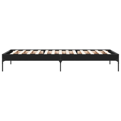 Giroletto Nero 90x190 cm in Legno Multistrato e Metallo | homemem39