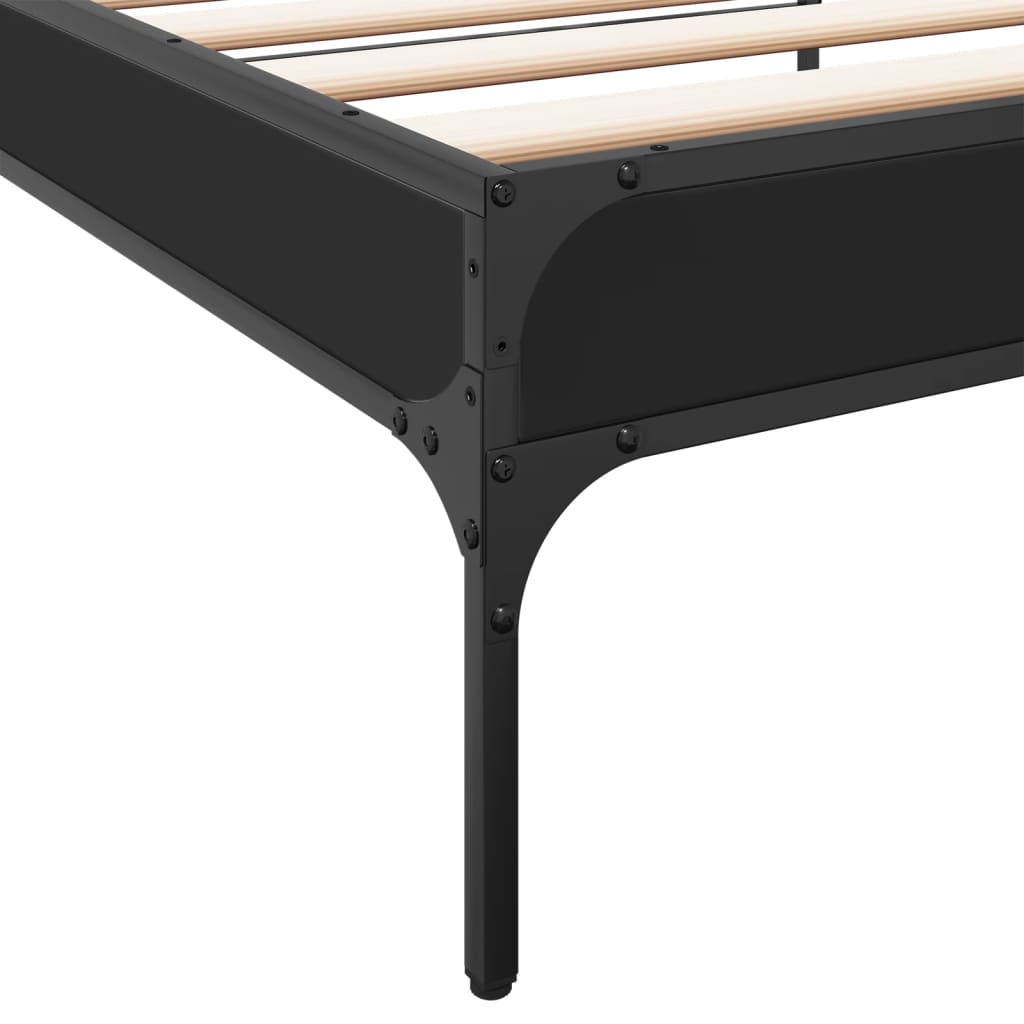 Giroletto Nero 90x190 cm in Legno Multistrato e Metallo | homemem39