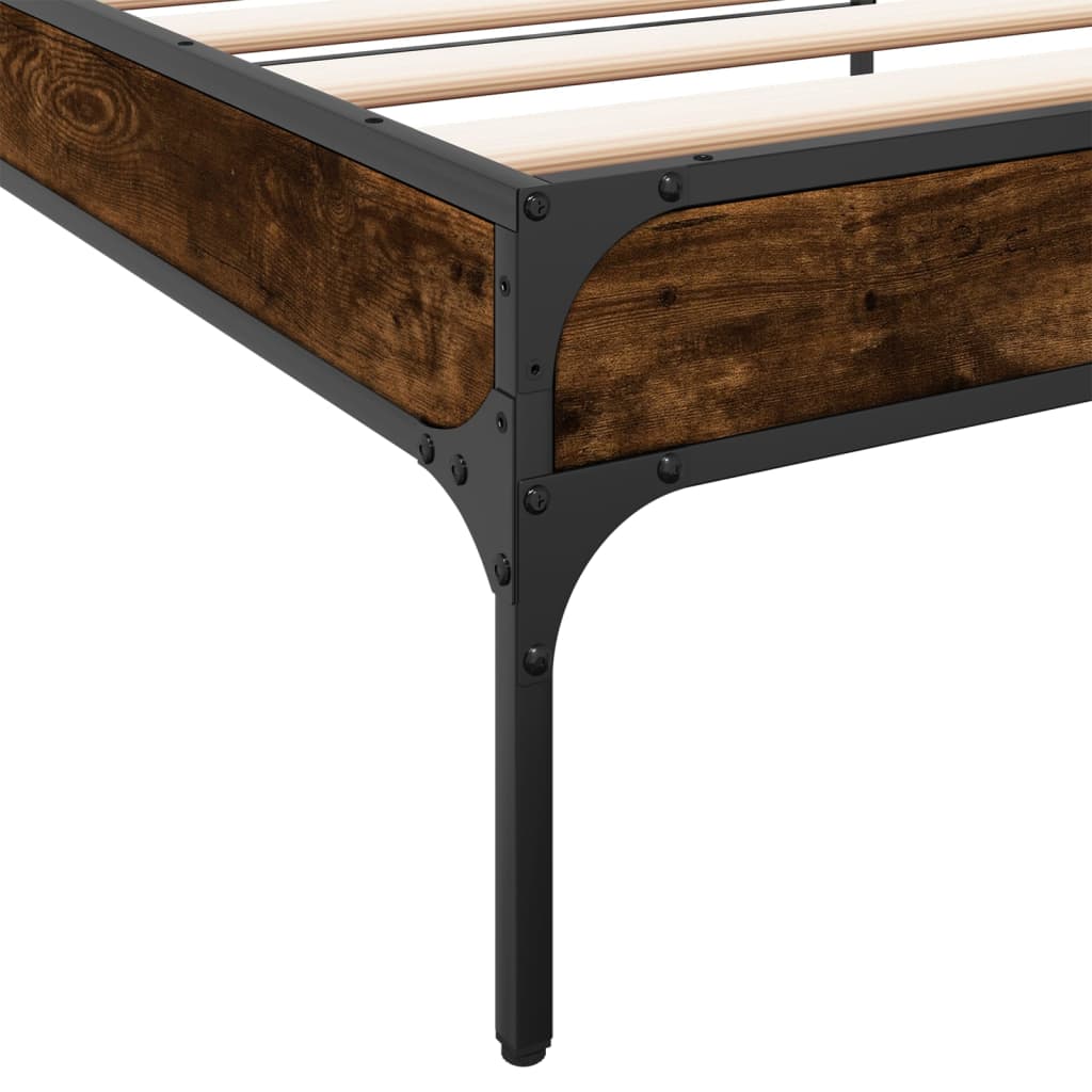 Giroletto Rovere Fumo 90x190 cm in Legno Multistrato e Metallo | homemem39