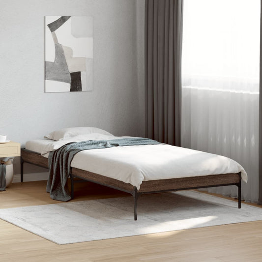 Giroletto Rovere Marrone 90x190 cm Legno Multistrato e Metallo | homemem39