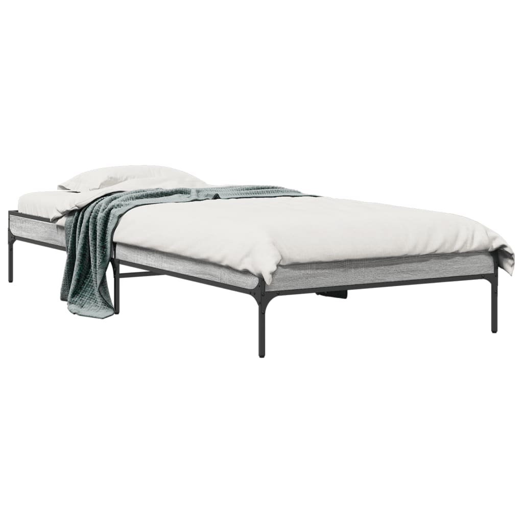 Giroletto Grigio Sonoma 75x190cm in Legno Multistrato e Metallo | homemem39