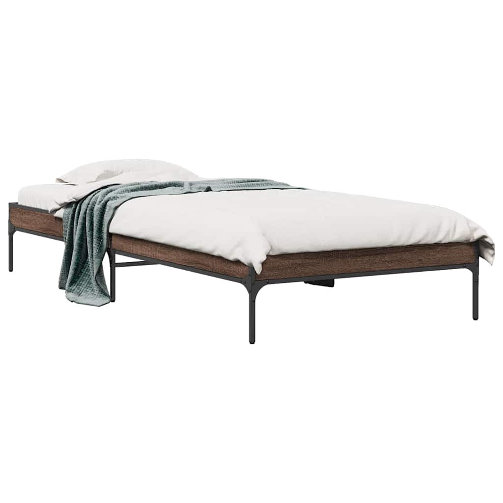 Giroletto Rovere Marrone 75x190 cm Legno Multistrato e Metallo | homemem39