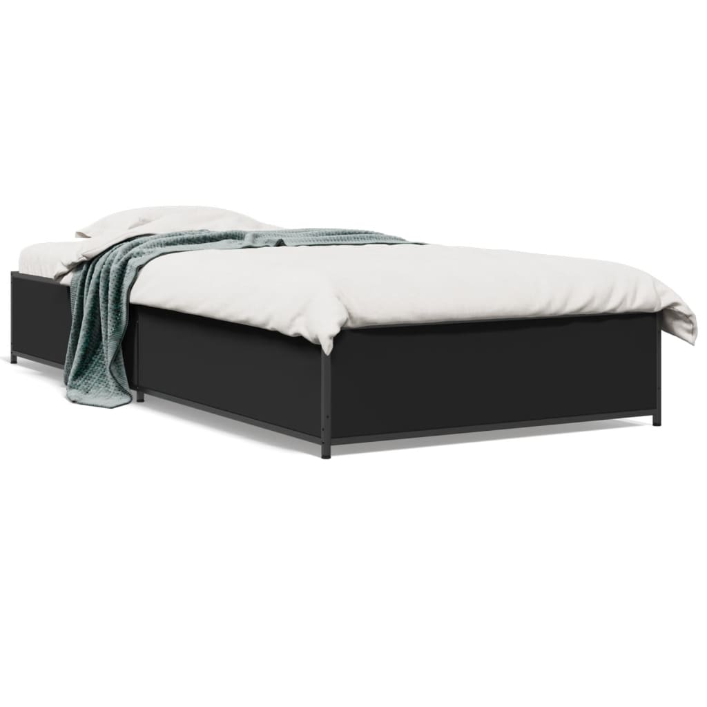 Giroletto Nero 100x200 cm in Legno Multistrato e Metallo | homemem39