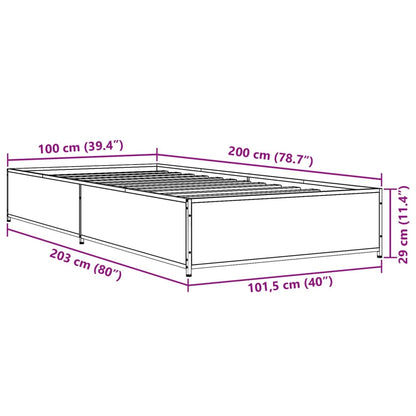 Giroletto Nero 100x200 cm in Legno Multistrato e Metallo | homemem39