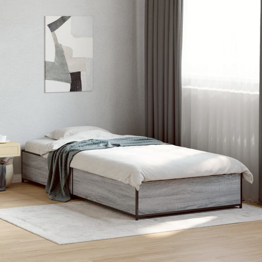 Giroletto Grigio Sonoma 100x200 cm Legno Multistrato e Metallo | homemem39