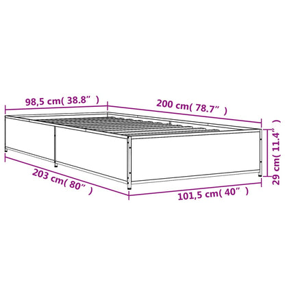Giroletto Rovere Marrone 100x200 cm Legno Multistrato e Metallo | homemem39