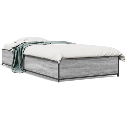 Giroletto Grigio Sonoma 90x200 cm Legno Multistrato e Metallo | homemem39